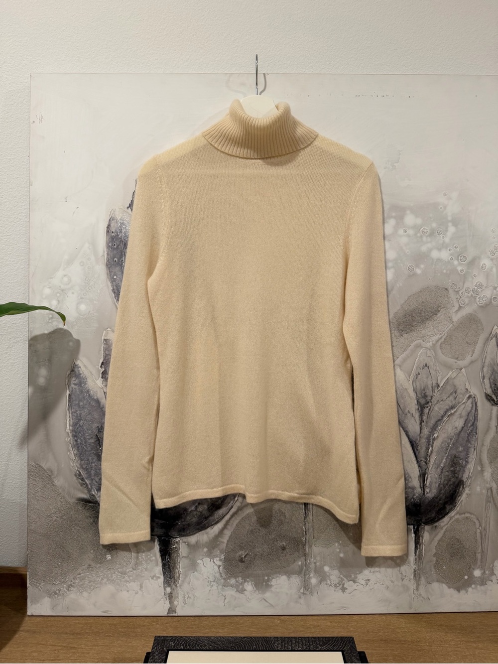 Only Mine Soft Cream Cashmere Turtleneck Sweater